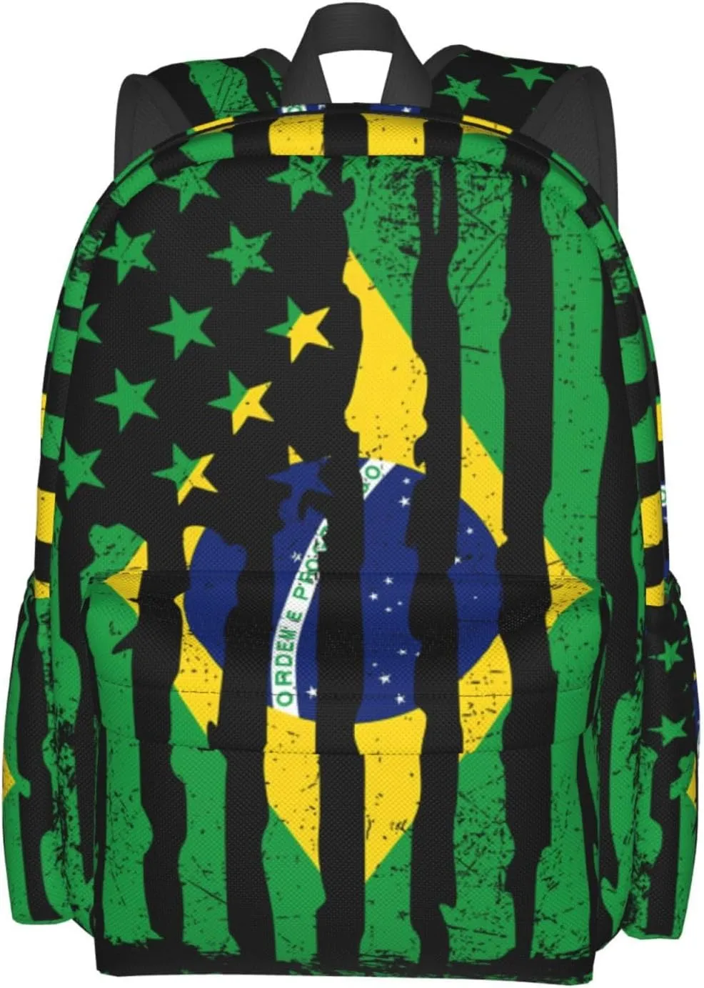 Brazilian American Pride Flag Brazil Roots Laptop Backpack Work Travel Backpacks Business Rucksack Casual Outdoor Daypack with Adjustable Strap Bags for Sports Office Gym Hiking