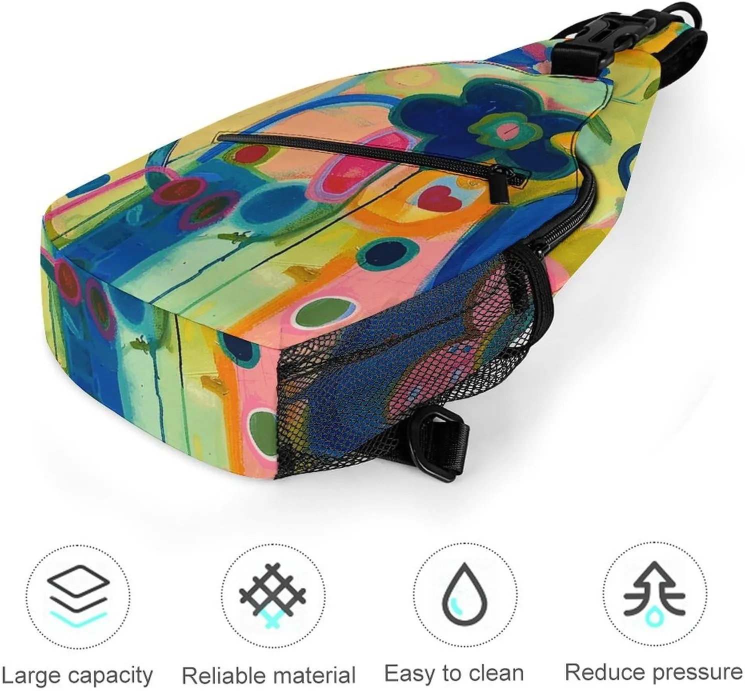 Bright Light Yellow Sling Bag Lightweight Crossbody Chest Pack Travel Shoulder Bag with Adjustable Strap