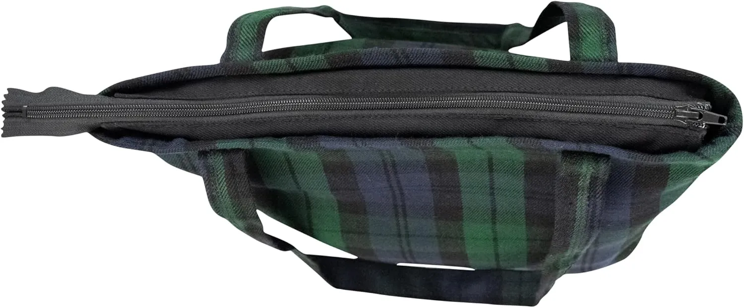 Briomhar Tartan Tote Bag for Women - Plaid Wool Zippered Tote Bag Made in Scotland