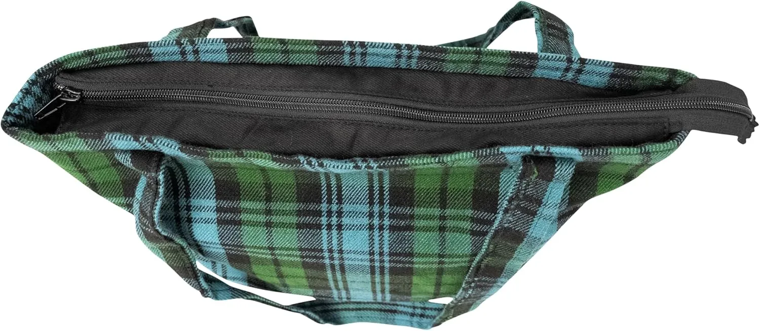 Briomhar Tartan Tote Bag for Women - Plaid Wool Zippered Tote Bag Made in Scotland