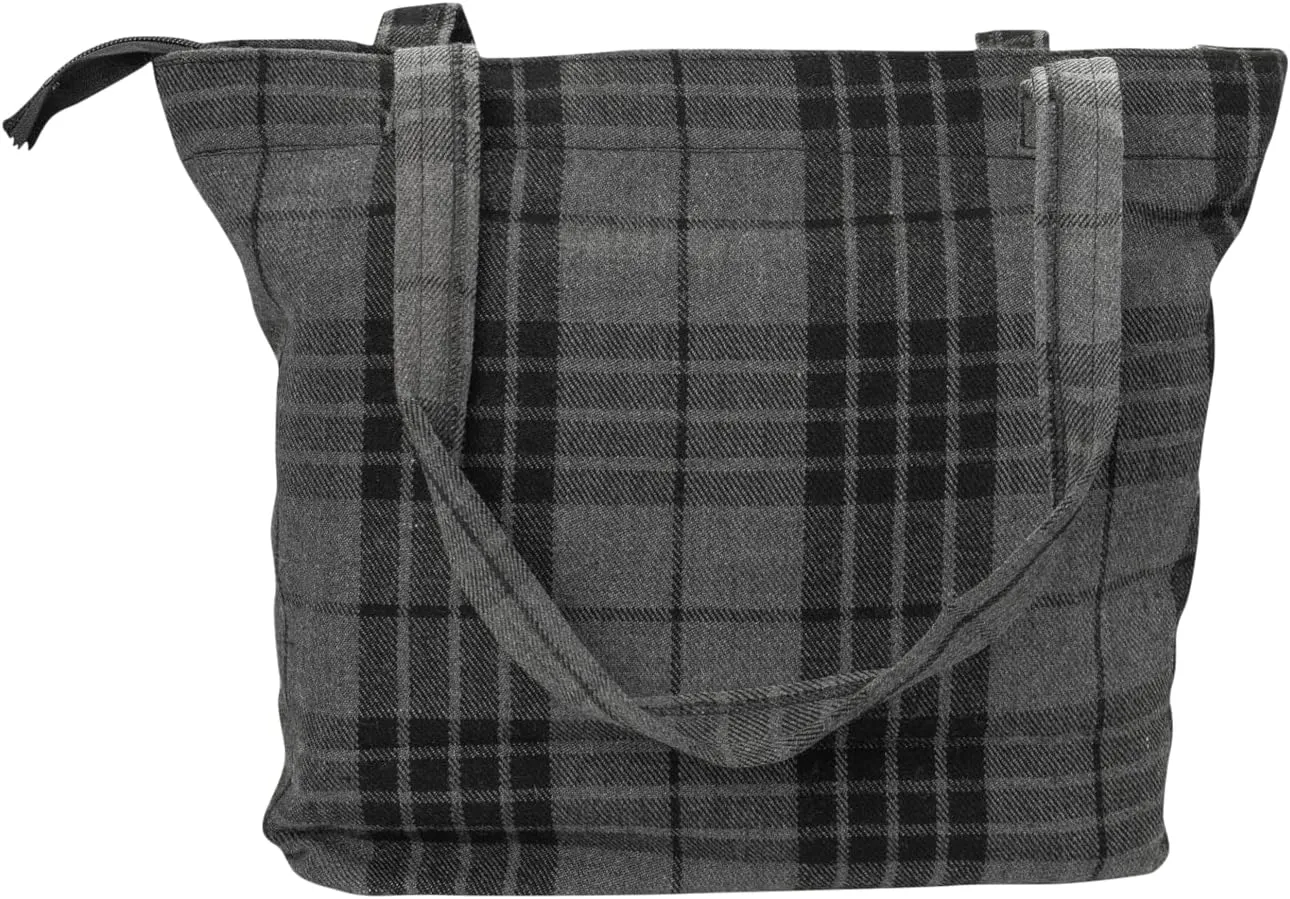 Briomhar Tartan Tote Bag for Women - Plaid Wool Zippered Tote Bag Made in Scotland