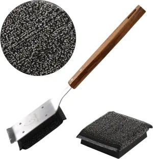 Bristle-Free Grill Brush for Outdoor Grill Safe and More Efficient Steam Grill Brush,Grill Cleaner,Grill Brush with 1 Replacement with Wood Handle Grill Brush for Outdoor Grilling