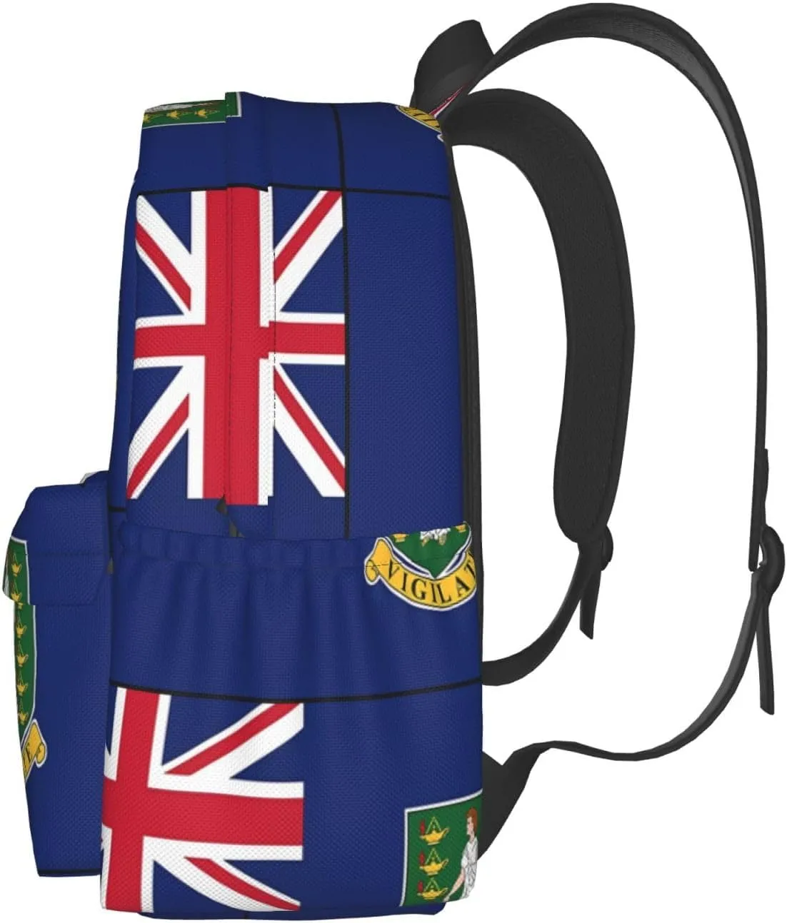 British Virgin Islands Flag Casual Backpack Large Capacity Travel Backpacks Laptop Daypack Commuter Rucksack Adjustable Strap Sports Bags for Hiking Biking