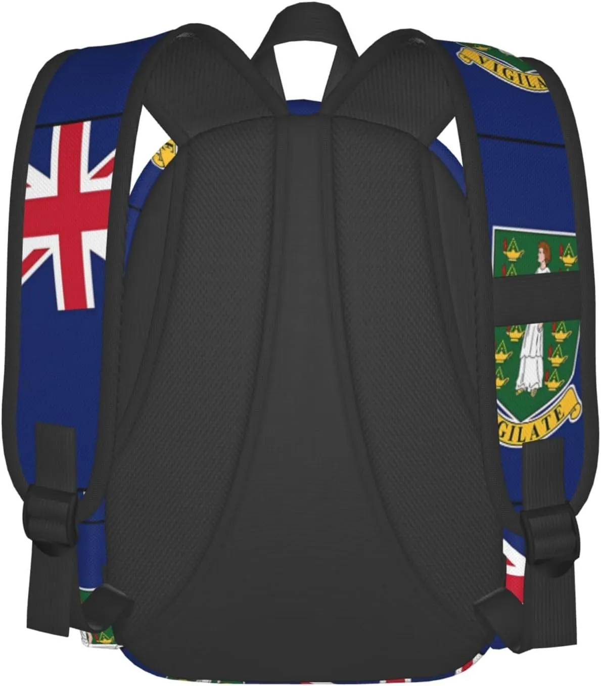 British Virgin Islands Flag Casual Backpack Large Capacity Travel Backpacks Laptop Daypack Commuter Rucksack Adjustable Strap Sports Bags for Hiking Biking