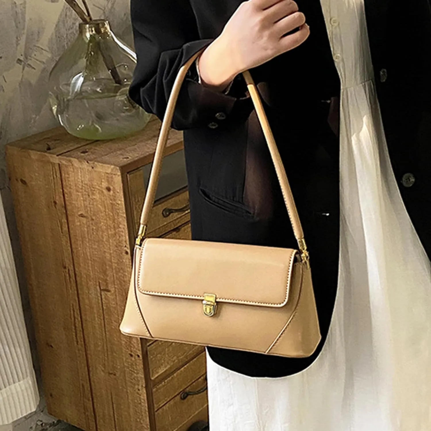 Brown Purses for Women Black Shoulder Purse Vintage Bags Trendy Women's Red Small Tote Handbags