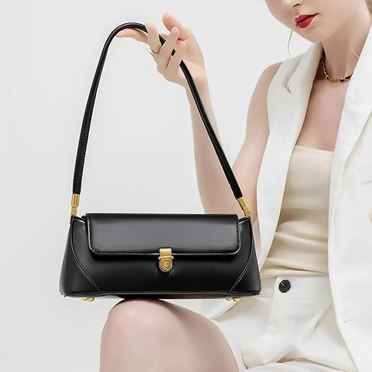 Brown Purses for Women Black Shoulder Purse Vintage Bags Trendy Women's Red Small Tote Handbags
