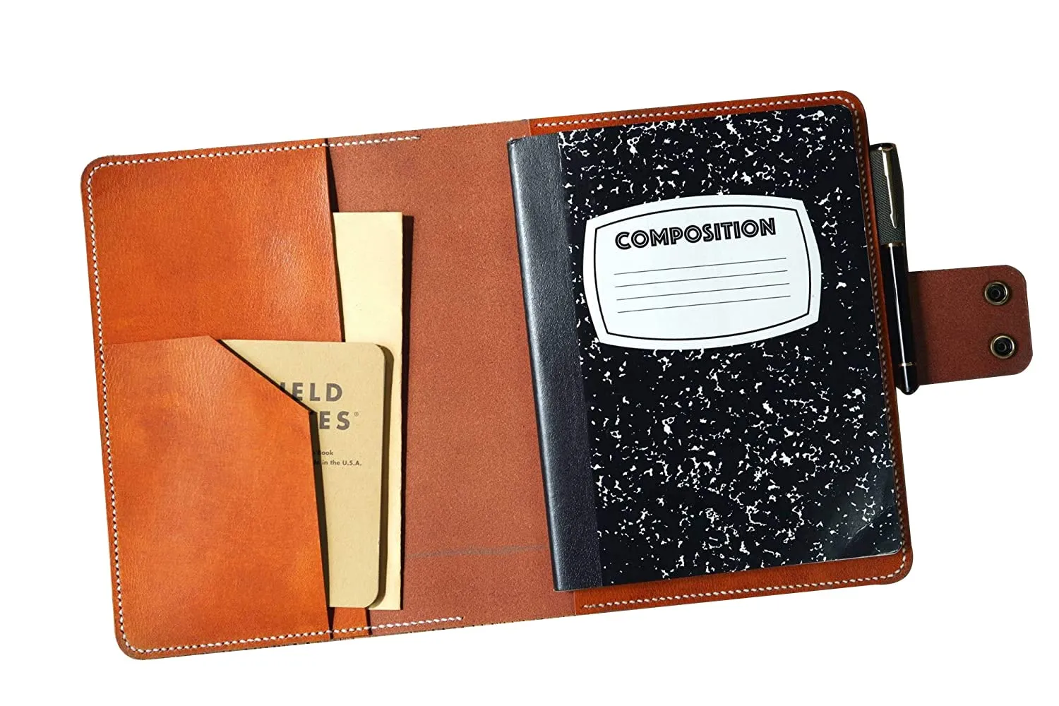 Brown vegetable tanned leather composition notebook book cover case/black leather cover portfolio for composition notebook NB5XCPS