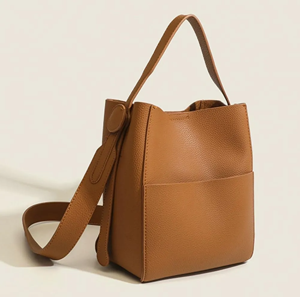 Bucket Tote Purses for Women Designer PU Leather Shoulder Crossbody Bag Large Top Handle Satchel