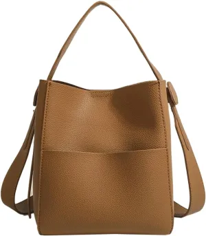 Bucket Tote Purses for Women Designer PU Leather Shoulder Crossbody Bag Large Top Handle Satchel