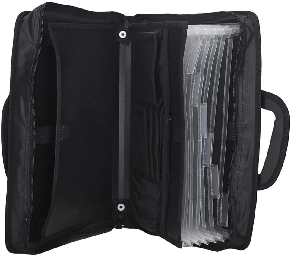 Business Portfolio Padfolio Briefcase for Laptop Document Receipt Note Storage Organizer Large Foldable Expandable File Folder Project Tablet A4 Paper Carrying Case Holder With Handles
