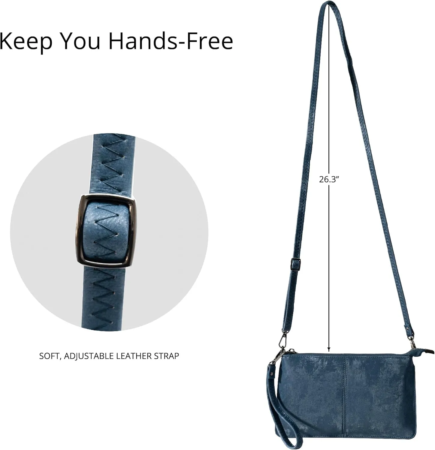 Bveyzi Genuine Leather Wristlet Purses for Women, Envelope Clutch Wallet Small Crossbody Bags for Dressy Evening