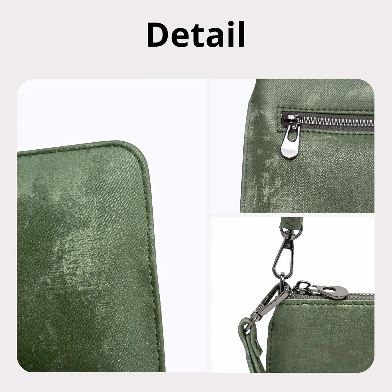 Bveyzi Genuine Leather Wristlet Purses for Women, Envelope Clutch Wallet Small Crossbody Bags for Dressy Evening
