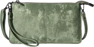 Bveyzi Genuine Leather Wristlet Purses for Women, Envelope Clutch Wallet Small Crossbody Bags for Dressy Evening