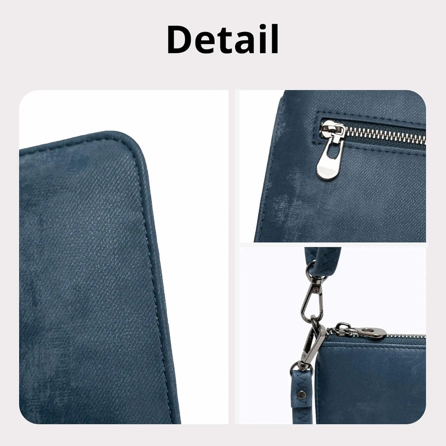 Bveyzi Genuine Leather Wristlet Purses for Women, Envelope Clutch Wallet Small Crossbody Bags for Dressy Evening