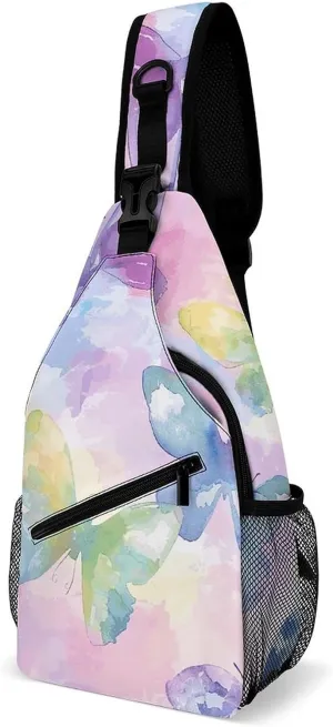 Cactus And Flowers Sling Bag Lightweight Crossbody Chest Pack Travel Shoulder Bag with Adjustable Strap
