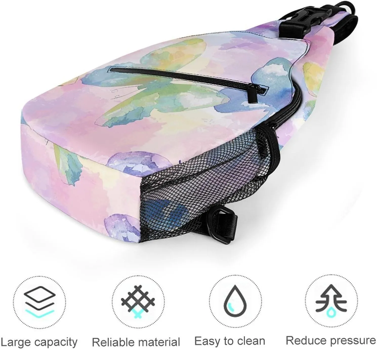 Cactus And Flowers Sling Bag Lightweight Crossbody Chest Pack Travel Shoulder Bag with Adjustable Strap