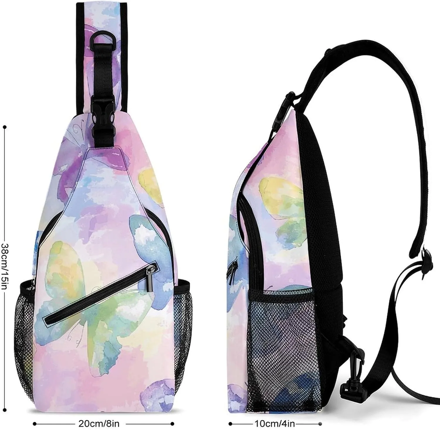 Cactus And Flowers Sling Bag Lightweight Crossbody Chest Pack Travel Shoulder Bag with Adjustable Strap