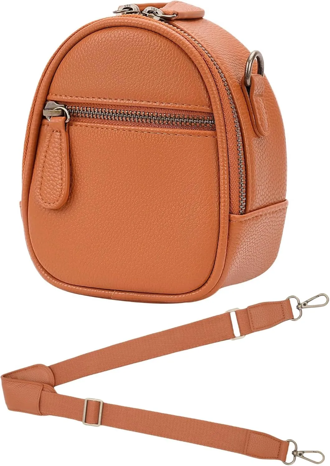 Camera Sling Bag, Waterproof PU Leather Crossbody Camera Bag for DSLR/SLR/Mirrorless, Small Shockproof Case for Photographers, Mini Cute Case 1L Brown
