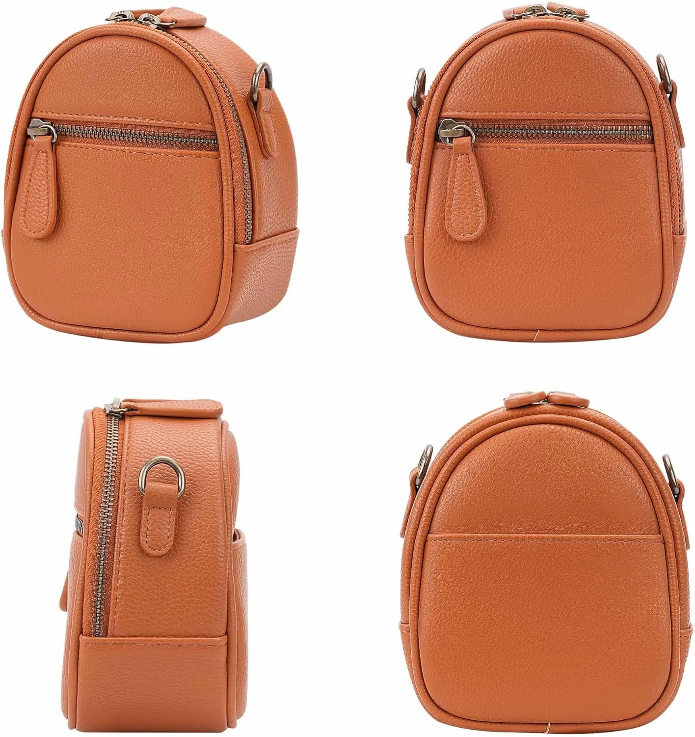 Camera Sling Bag, Waterproof PU Leather Crossbody Camera Bag for DSLR/SLR/Mirrorless, Small Shockproof Case for Photographers, Mini Cute Case 1L Brown