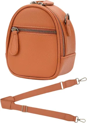 Camera Sling Bag, Waterproof PU Leather Crossbody Camera Bag for DSLR/SLR/Mirrorless, Small Shockproof Case for Photographers, Mini Cute Case 1L Brown