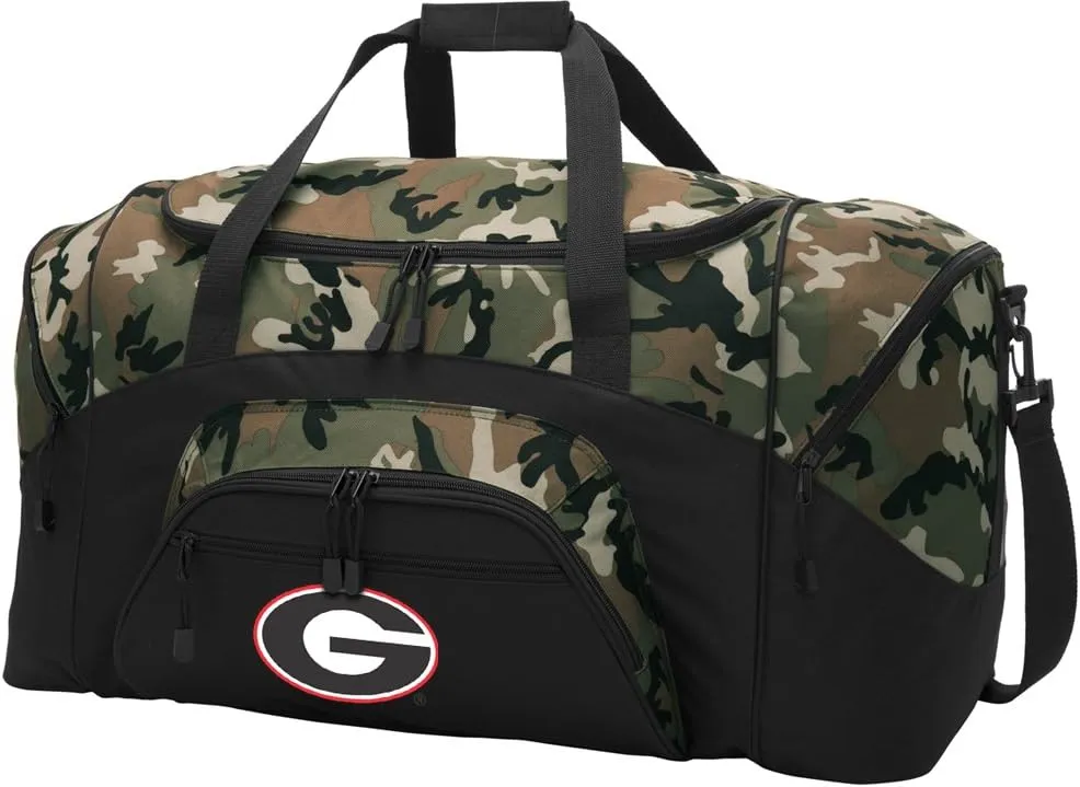 Camo University of Georgia Suitcase Duffel Bag or LARGE Georgia Bulldogs Gym Bag Gear Duffle (Camo)