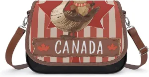Canadian Beaver Crossbody Purses for Women PU Leather Shoulder Bag Handbag Clucth