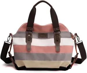 Canvas Handbag for Women Casual Crossbody Hobo Bag Top Handle Satchel Handbag Multi-pocket Tote Purse for Work Travel