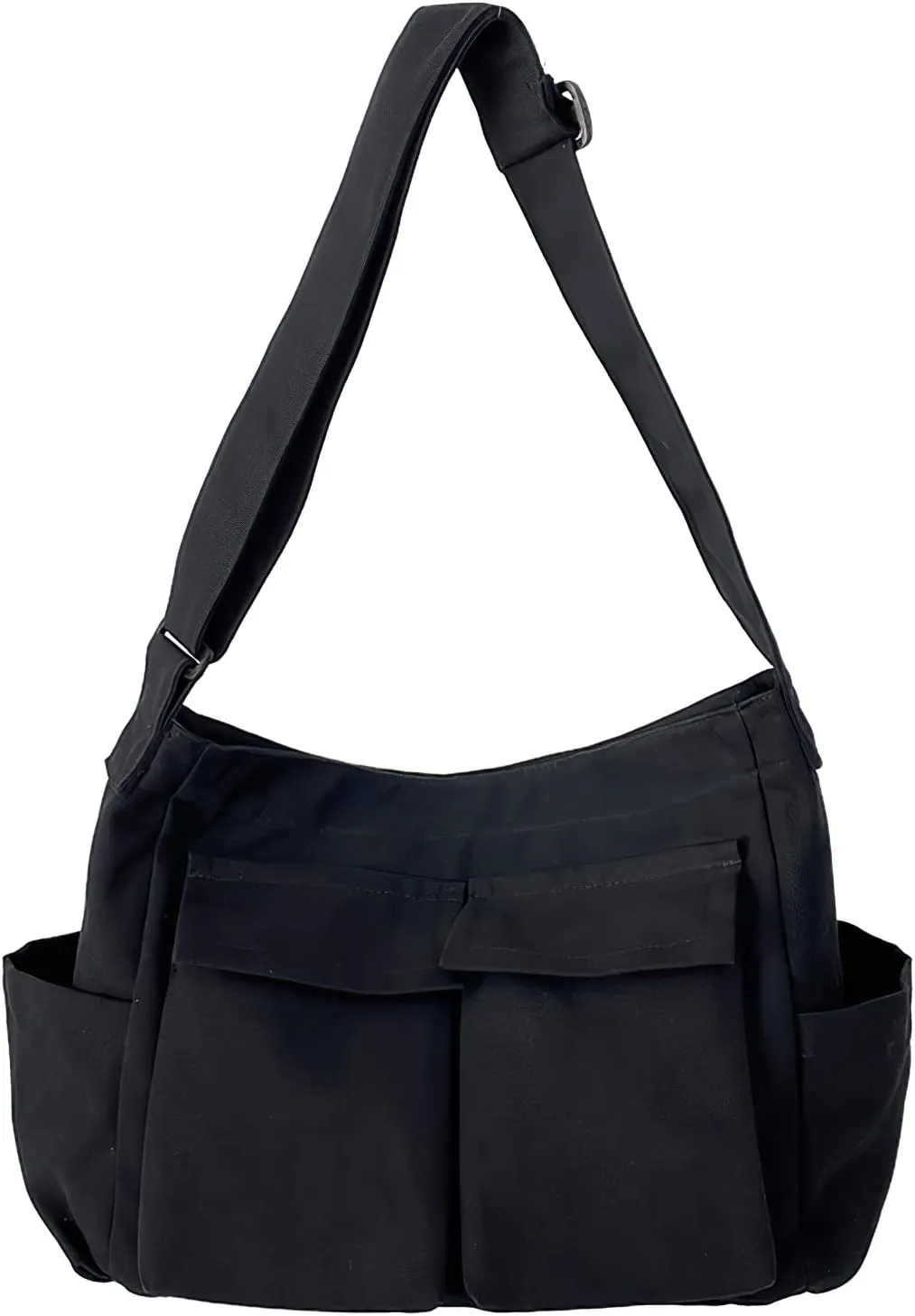 Canvas Messenger Bag Large Crossbody Bag Hobo Shoulder Handbags Multi Pocket Denim Tote Bag for Women and Men
