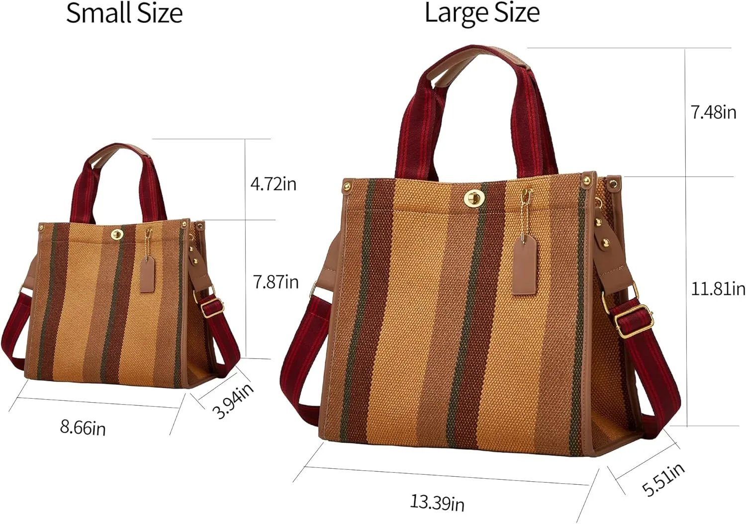 Canvas Tote Bag With Pockets Crossbody Bags for Women,Laptop Hobo Shoulder Bag Hand bags for Work Beach Book Travel Gym