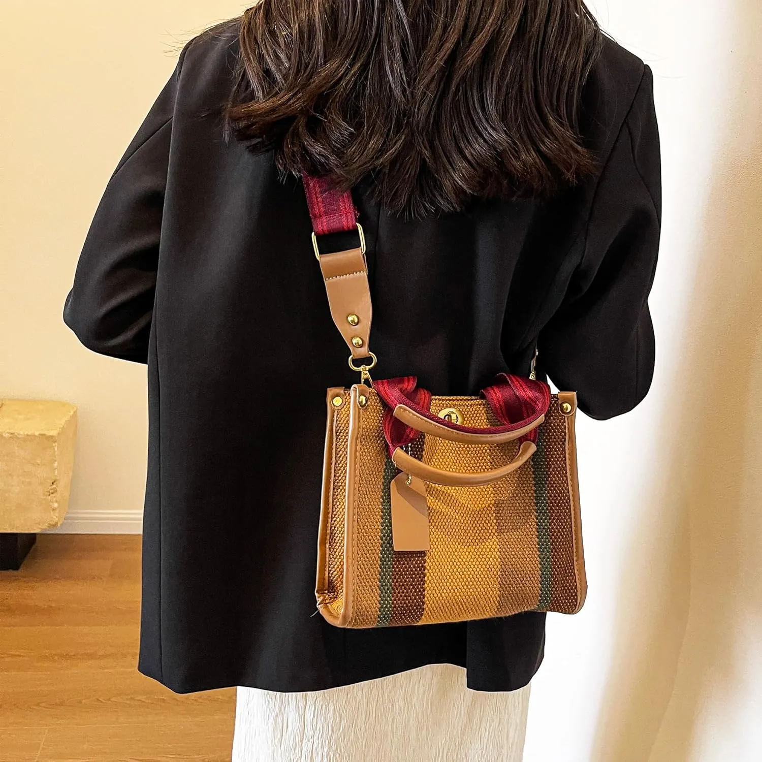 Canvas Tote Bag With Pockets Crossbody Bags for Women,Laptop Hobo Shoulder Bag Hand bags for Work Beach Book Travel Gym