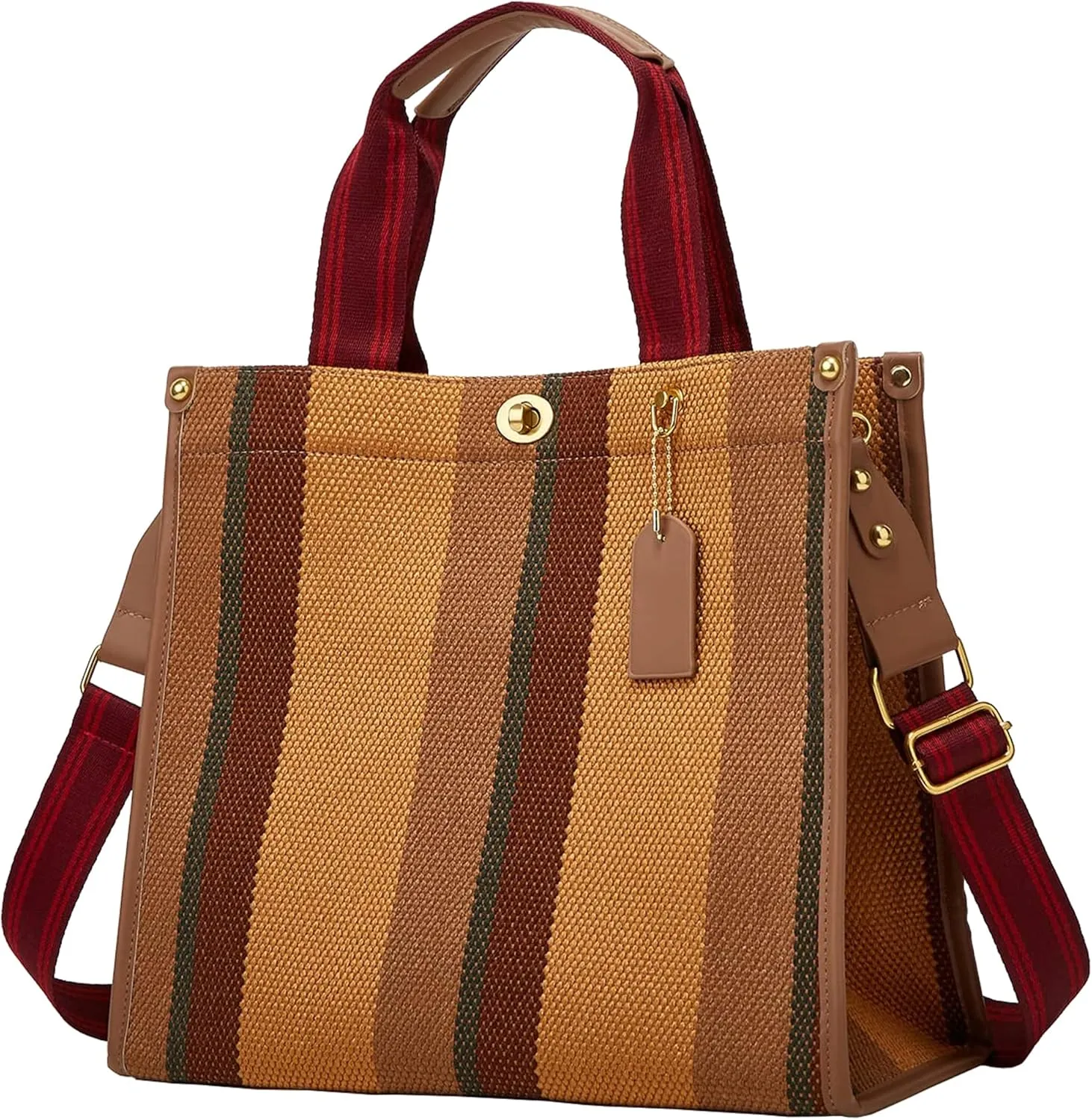 Canvas Tote Bag With Pockets Crossbody Bags for Women,Laptop Hobo Shoulder Bag Hand bags for Work Beach Book Travel Gym