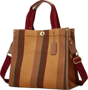 Canvas Tote Bag With Pockets Crossbody Bags for Women,Laptop Hobo Shoulder Bag Hand bags for Work Beach Book Travel Gym
