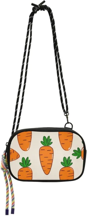 Cartoon Orange Carrot Small Crossbody Purse Women Waterproof with Adjustable Strap Small Handbags Date