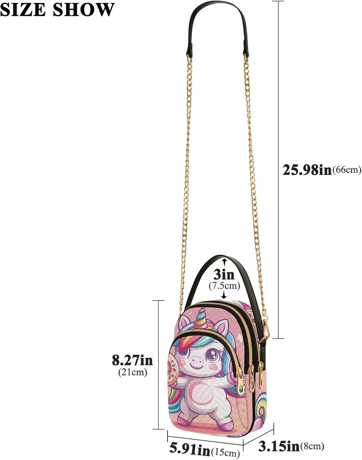 Cartoon Women's Crossbody Bags Quilted Purse with Chain Phone Purse Handbag