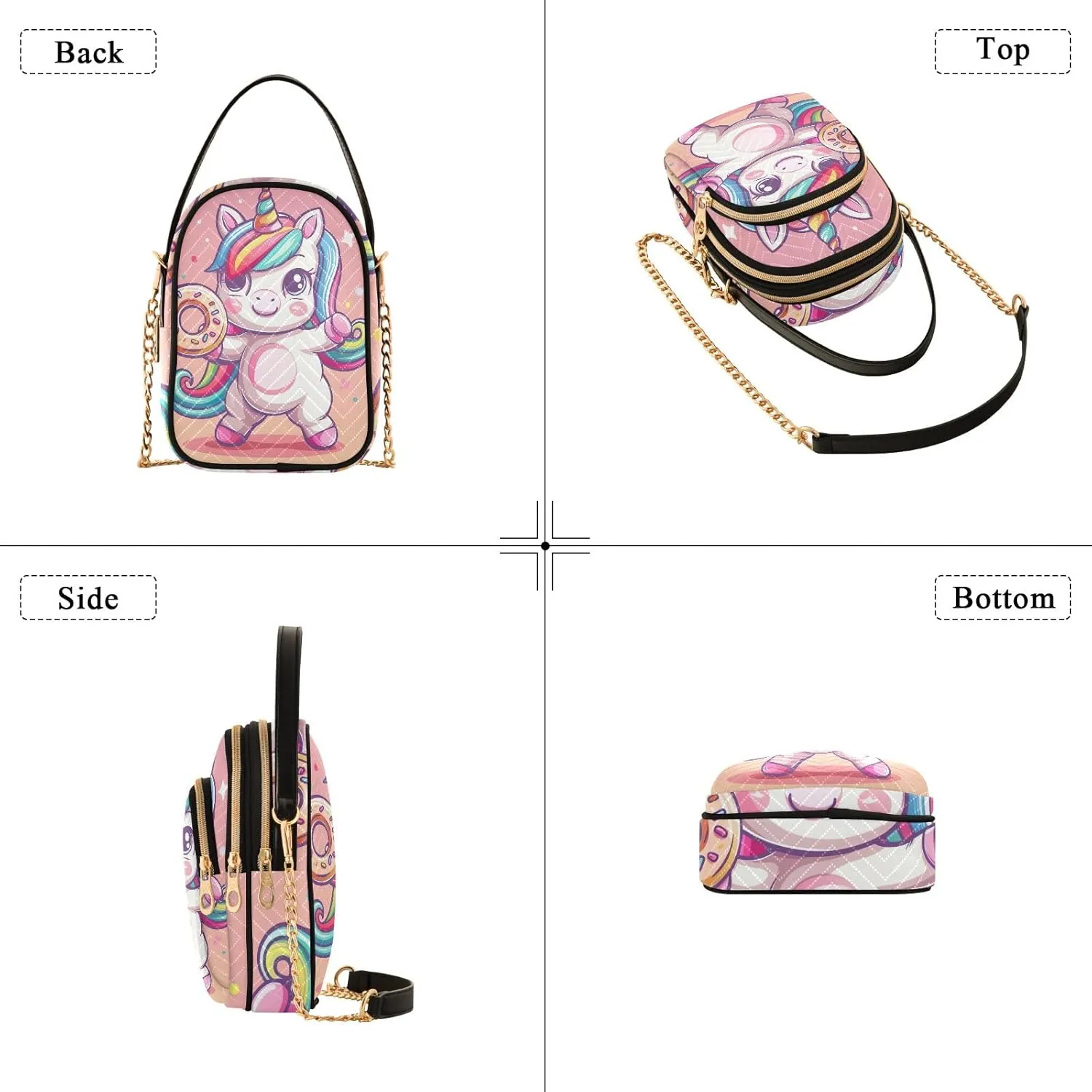 Cartoon Women's Crossbody Bags Quilted Purse with Chain Phone Purse Handbag