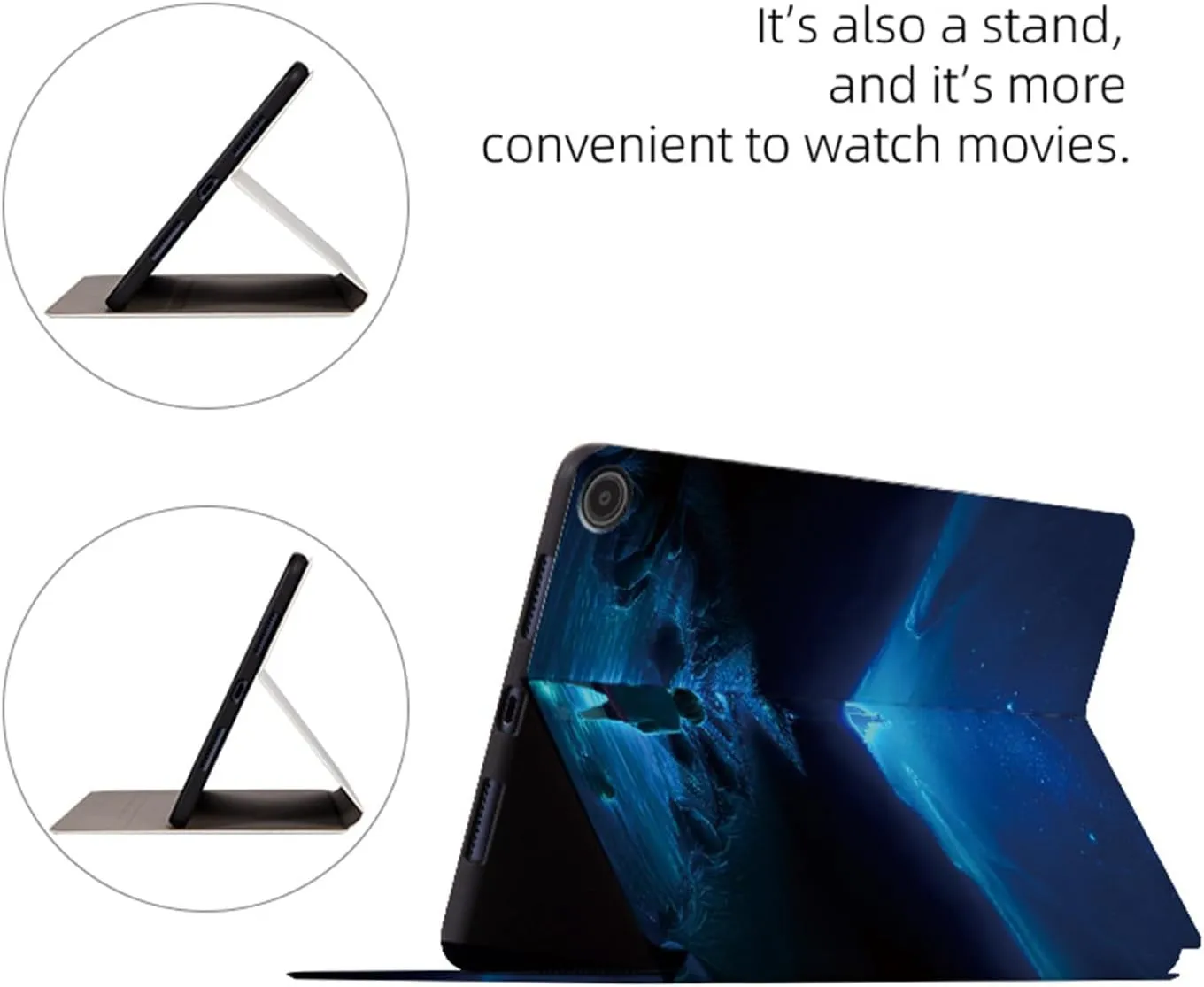 Case for iPad Pro 11-inch (M4), Shockproof Protective PU Leather Case with Adjustable Viewing Stand Angle Folio Fold Cute Cover (Aurora)