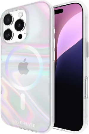 Case-Mate iPhone 16 Pro Case [Compatible with MagSafe] - Stylish Iridescent Phone Case with 12ft Drop Protection - Premium Magnetic Cover for iPhone 16 Pro - Soap Bubble