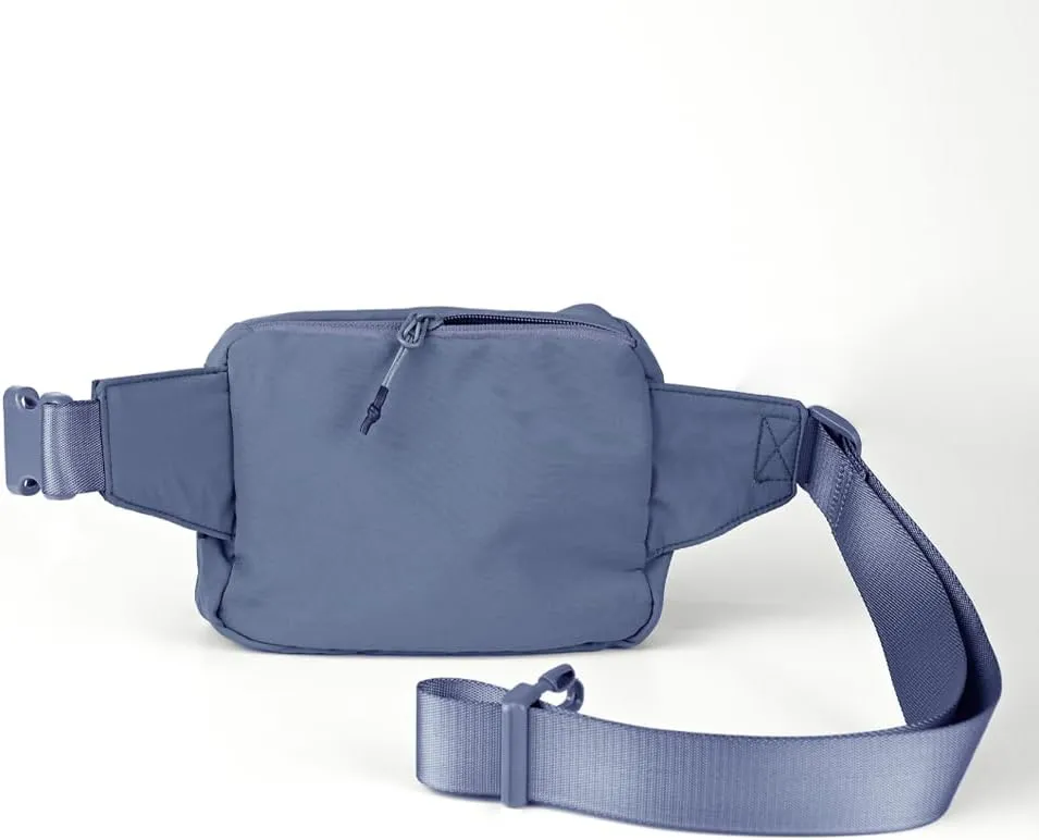 C.C Zipper Fanny Pack For Women Unisex - Daily Waist Crossbody Belt bag With Adjustable Strap (Denim)