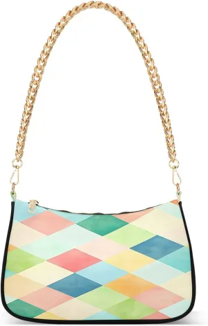 CEBUGI Crossbody Bags for Women Shoulder Purse Colorful Checkerboard Handbags Stylish Clutch Purse with Chain Strap