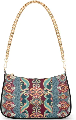 CEBUGI Crossbody Bags for Women Shoulder Purse Flower Pattern Handbags Stylish Clutch Purse with Chain Strap