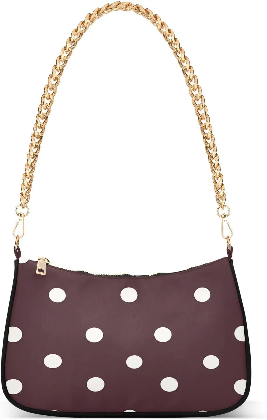 CEBUGI Crossbody Bags for Women Shoulder Purse White Polka Dots Handbags Stylish Clutch Purse with Chain Strap