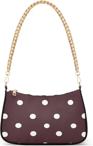 CEBUGI Crossbody Bags for Women Shoulder Purse White Polka Dots Handbags Stylish Clutch Purse with Chain Strap