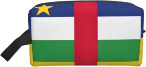 Central African flag Print Travel Toiletry Bag Zippered Storage Bags with Handles Portable Cosmetic Organizer