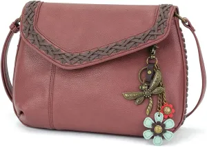 CHALA Braided Boho Crossbody Bag with Metal Keychain -Ink