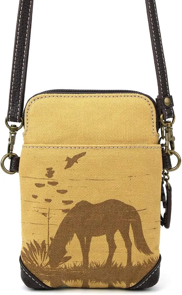 CHALA Canvas Crossbody Cell Phone Purse - Women Multicolor Handbag with Adjustable Strap