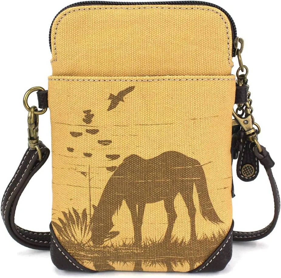 CHALA Canvas Crossbody Cell Phone Purse - Women Multicolor Handbag with Adjustable Strap