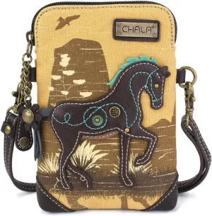 CHALA Canvas Crossbody Cell Phone Purse - Women Multicolor Handbag with Adjustable Strap
