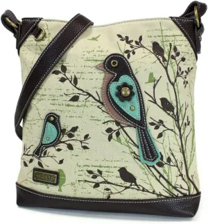 CHALA Canvas Crossbody Women Mid-Size Crossbody Shoulder Purse with Adjustable Strap