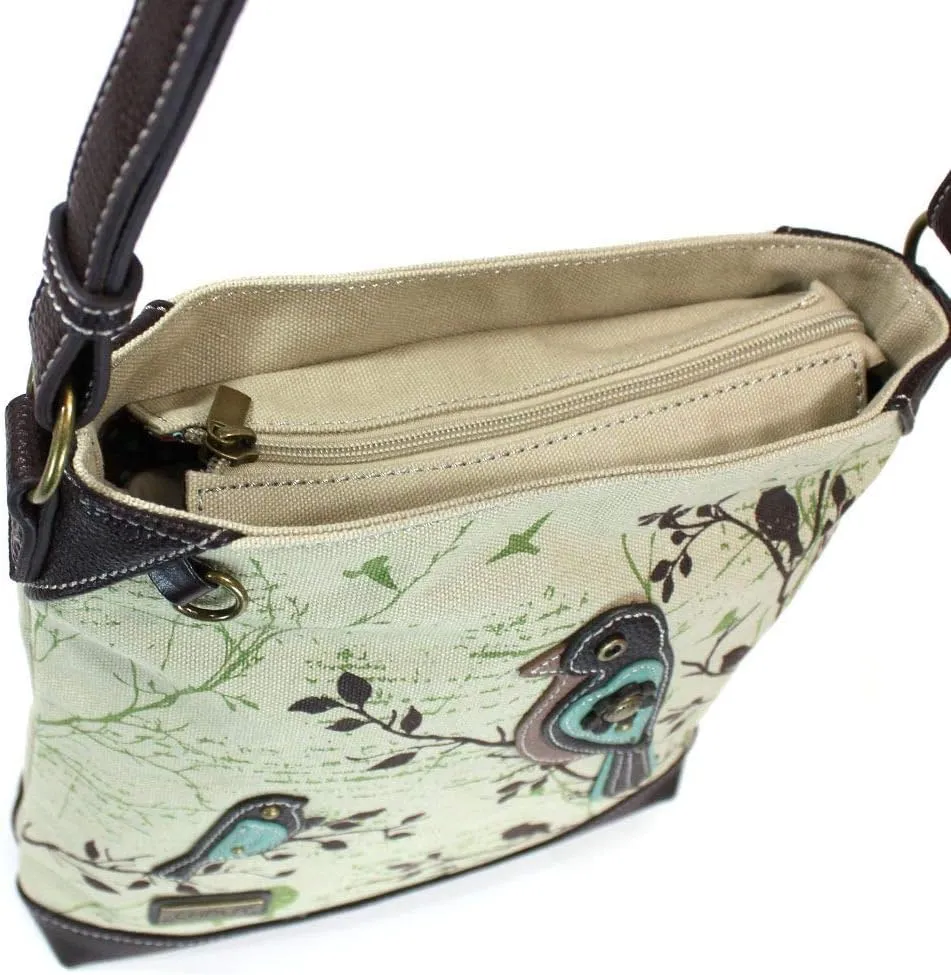 CHALA Canvas Crossbody Women Mid-Size Crossbody Shoulder Purse with Adjustable Strap