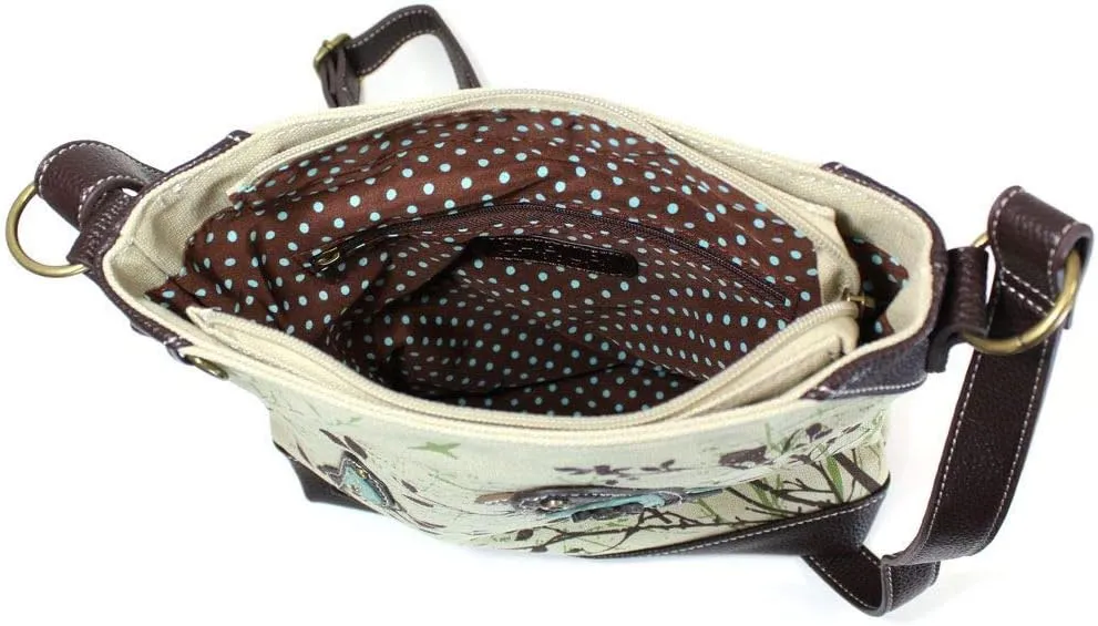 CHALA Canvas Crossbody Women Mid-Size Crossbody Shoulder Purse with Adjustable Strap